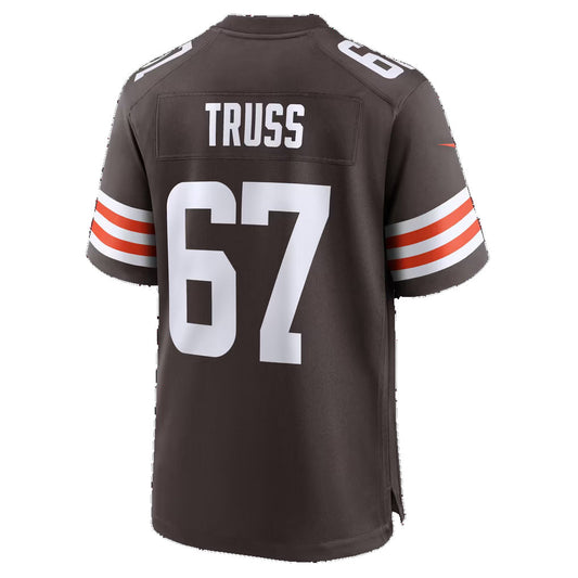 C.Browns #67 Xavier Truss Brown Puhics Team Game Jersey