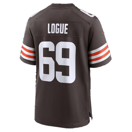 C.Browns #69 Zion Logue Brown Team Game Football Jersey