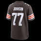 C.Browns #77 Zion Johnson Brown Team Game Stitched American Football Jerseys
