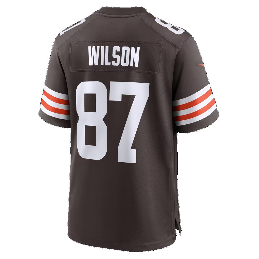 C.Browns #87 Kole Wilson Brown Team Game Football Jersey