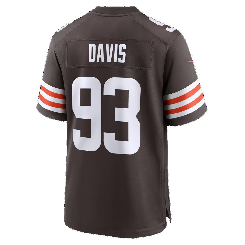 C.Browns #93 Kalia Davis Brown Team Game Football Jersey