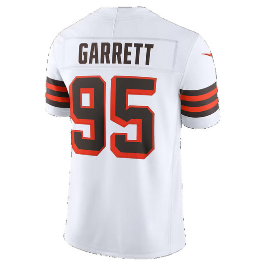 C.Browns #95 Myles Garrett White Alternate Vapor F.U.S.E. Stitched Limited Football Jersey