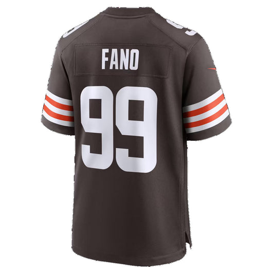 C.Browns #99 Logan Fano Brown Team Game Football Jersey