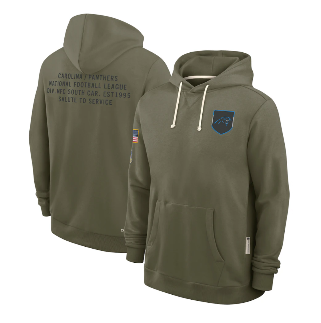 C.Panthers Olive 2025 Salute to Service Sideline Standard Issue Dri-FIT Hoodie Stitched American Football Jerseys