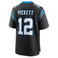 C.Panthers #12 Kenny Pickett Black Team Game Football Jersey