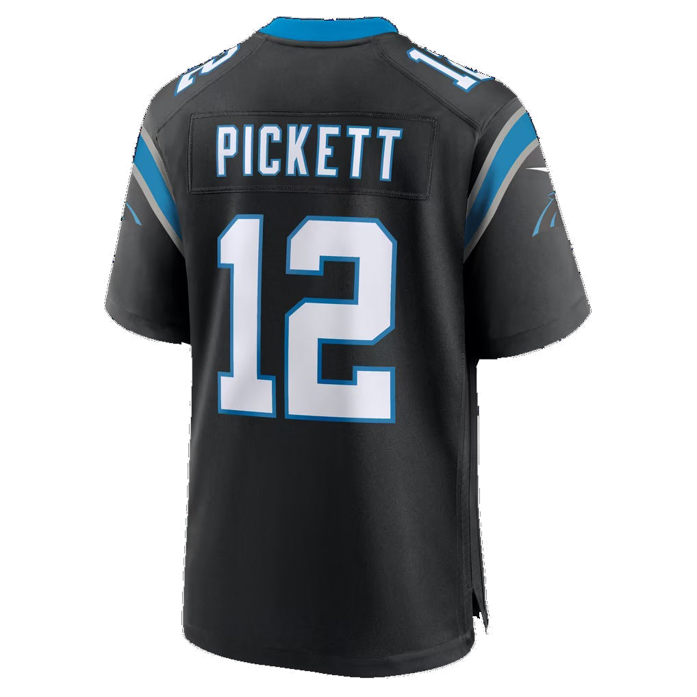 C.Panthers #12 Kenny Pickett Black Team Game Football Jersey