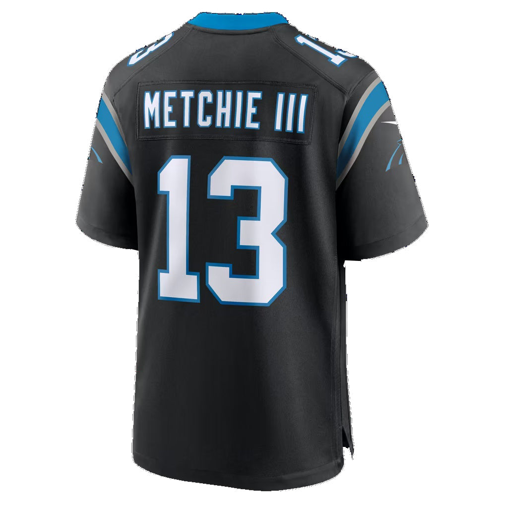 C.Panthers #13 John Metchie III Black Team Game Football Jersey