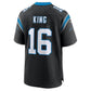 C.Panthers #16 Haynes King  Black Team Game Football Jersey