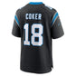 C.Panthers #18 Jalen Coker Black Team Game Stitched American Football Jerseys