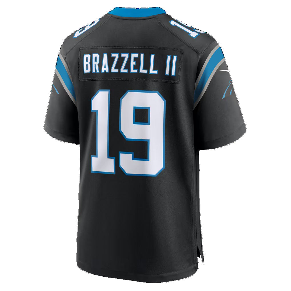 C.Panthers #19 Chris Brazzell II Black Team Game Football Jersey