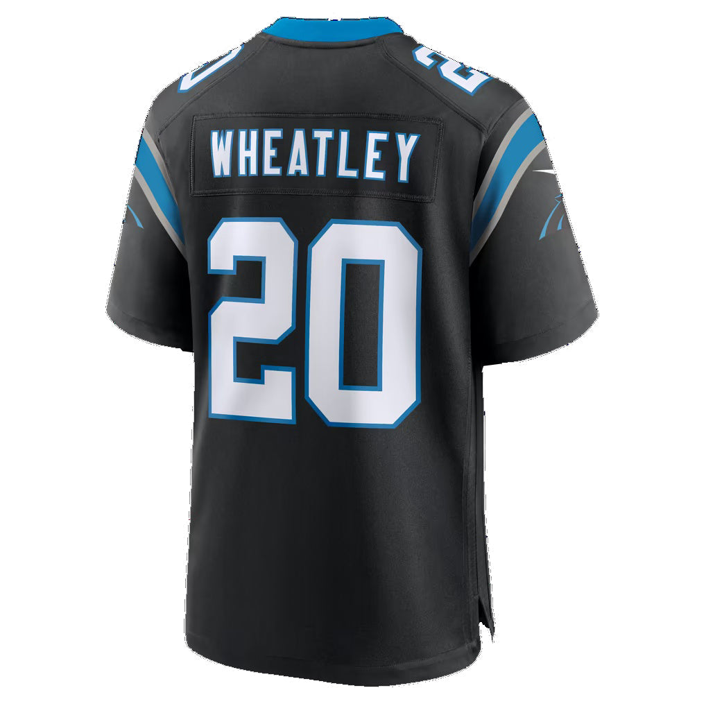 C.Panthers #20 Zakee Wheatley Black Team Game Football Jersey