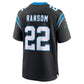 C.Panthers #22 Lathan Ransom Black Team Game Stitched American Football Jerseys