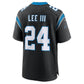 C.Panthers #24 Will Lee III Black Team Game Football Jersey