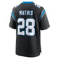 C.Panthers #28 Damarri Mathis Black Team Game Stitched American Football Jerseys