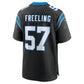 C.Panthers #57 Monroe Freeling Black 2026 Draft First Round Pick No. 19 Team Game Stitched Football American Jersey