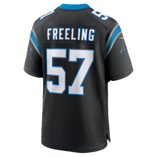 C.Panthers #57 Monroe Freeling Black 2026 Draft First Round Pick No. 19 Team Game Stitched Football American Jersey