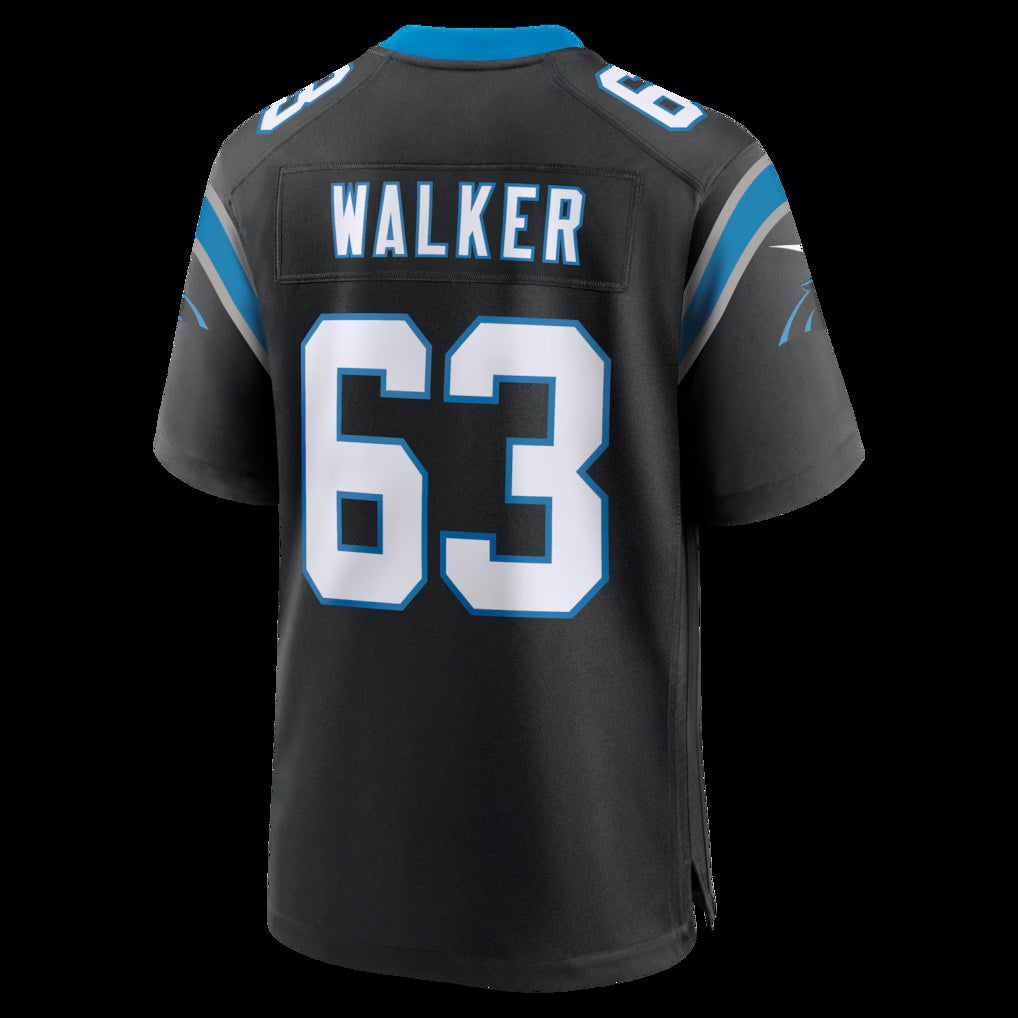 C.Panthers #63 Rasheed Walker Black Team Game Stitched American Football Jerseys