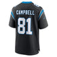 C.Panthers #81 Dalevon Campbell Black Team Game Stitched American Football Jerseys