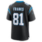C.Panthers #81 Feleipe Franks Black Team Game Football Jersey