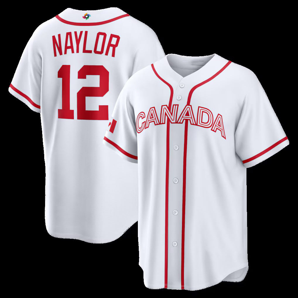Canada Baseball #12 Josh Naylor 2026 World Baseball Classic Home Stadium Jersey - White Baseball Jersey Puhics