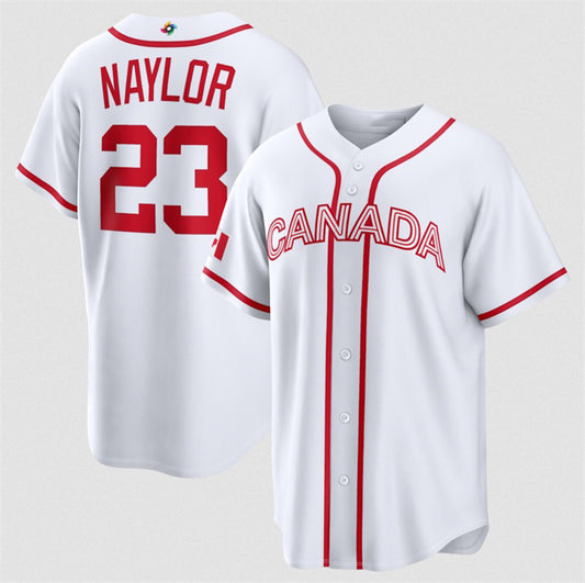 Canada Baseball #23 Bo Naylor White 2026 World Baseball Classic Home Stadium Baseball Jersey