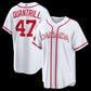 Canada Baseball #47 Cal Quantrill 2026 World Baseball Classic Home Stadium- White Baseball Jersey Puhics