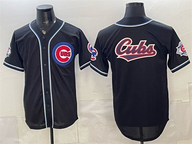 Chicago Cubs Team Big Logo 2026 Fashion Replica Black Out Stitched Jersey