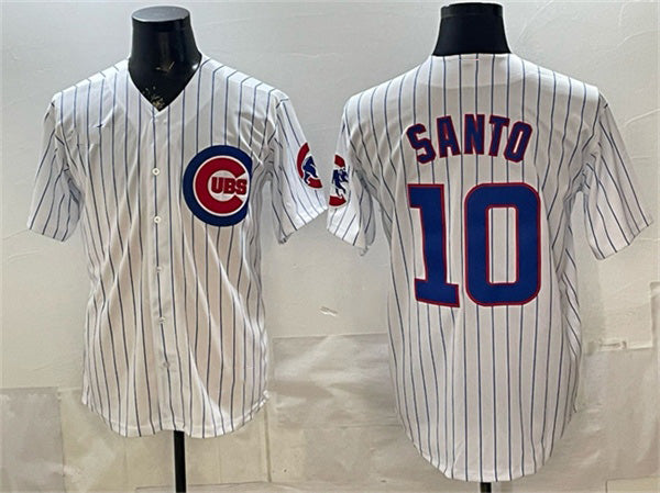 Chicago Cubs #10 Ron Santo White Cool Base Stitched Baseball Jersey