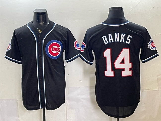 Chicago Cubs #14 Ernie Banks 150th Anniversary Black Out Style Vapor Premier Limited Stitched Jersey