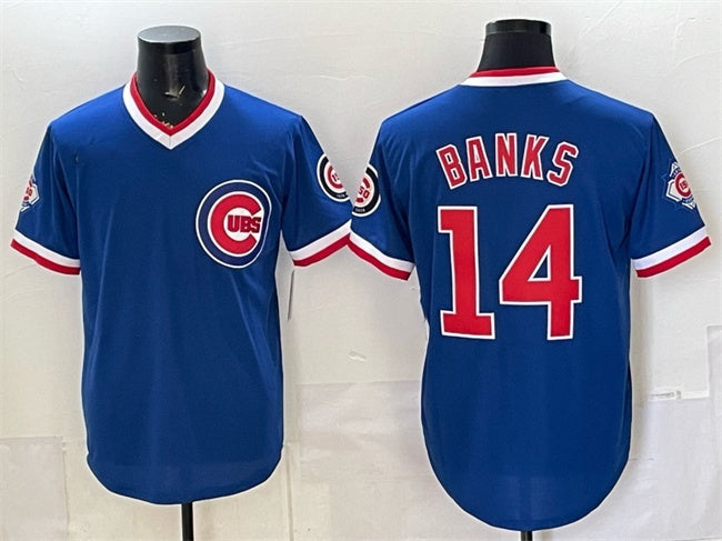 Chicago Cubs #14 Ernie Banks Royal 150th Anniversary Throwback Vapor Limited Stitched Jersey