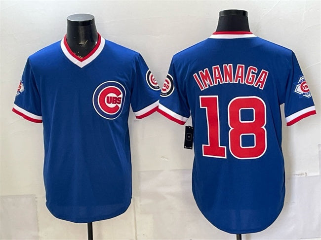 Chicago Cubs #18 Shota Imanaga Royal 150th Anniversary Throwback Vapor Limited Stitched Jersey