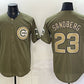 Chicago Cubs #23 Ryne Sandberg Olive 2026 Armed Forces Day Stitched Jersey