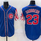 Chicago Cubs #23 Ryne Sandberg Royal 2025 Independence Day Vapor Premier Limited Stitched Baseball Jersey