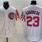 Chicago Cubs #23 Ryne Sandberg White Pinstripe 2025 Independence Day Vapor Premier Limited Stitched Baseball Jersey