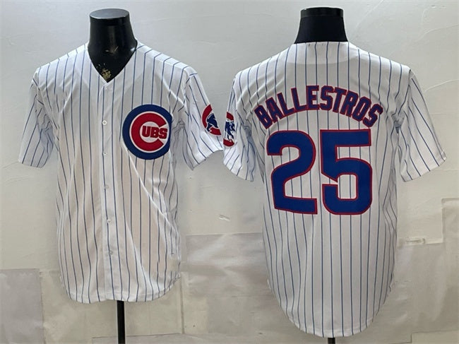 Chicago Cubs #25 Mois¨¦s Ballesteros White Cool Base Stitched Jersey