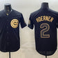 Chicago Cubs #2 Nico Hoerner Black Gold 150th Anniversary Patch Stitched Jersey