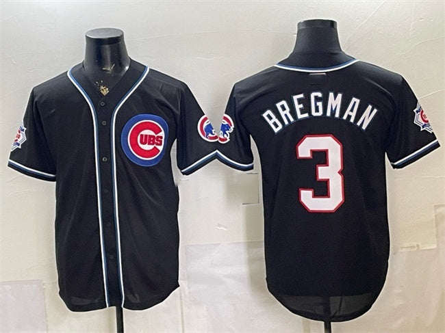 Chicago Cubs #3 Alex Bregman 150th Anniversary Black Out Style Vapor Premier Limited Stitched Jersey