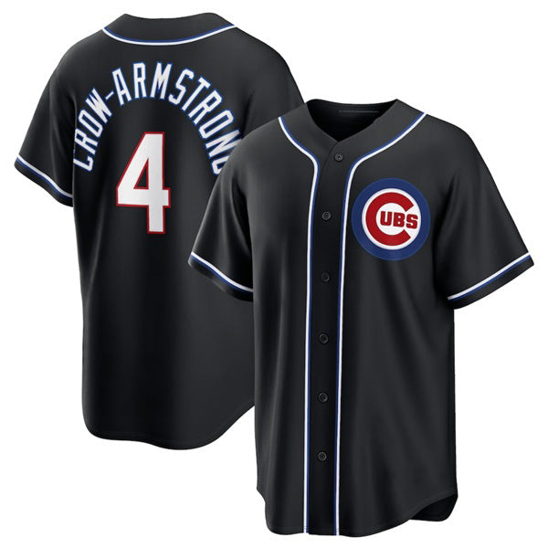 Chicago Cubs #4 Pete Crow-Armstrong 2026 Black Out Stitched Baseball Jersey