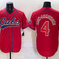 Chicago Cubs #4 Pete Crow-Armstrong Red Cool Base Stitched Baseball Jersey