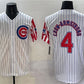 Chicago Cubs #4 Pete Crow-Armstrong White Pinstripe 2025 Independence Day Vapor Premier Limited Stitched Baseball Jersey