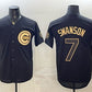Chicago Cubs #7 Dansby Swanson Black Gold 150th Anniversary Patch Stitched Jersey
