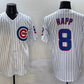 Chicago Cubs #8 Ian Happ White Cool Base Stitched Baseball Jersey