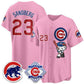 Chicago Cubs #23 Ryne Sandberg Pink Puhics Meow KT All Stitched Jersey