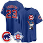 Chicago Cubs #23 Ryne Sandberg Royal Puhics Meow KT All Stitched Jersey