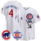 Chicago Cubs #4 Pete Crow-Armstrong Pinstripe Pink Puhics Meow KT All Stitched Jersey