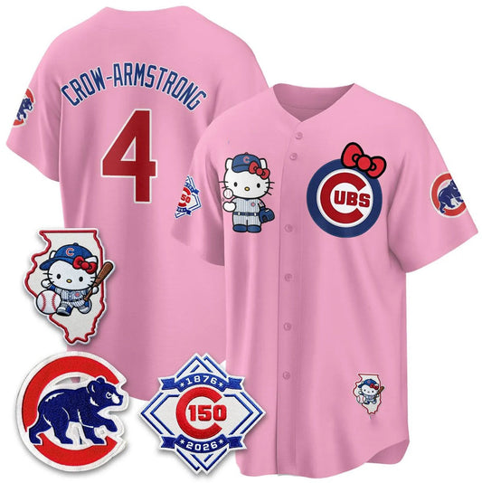 Chicago Cubs #4 Pete Crow-armstrong Meow Kt Pink Puhics Vapor Premier Limited All Stitched V2 Jersey
