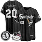 Chicago White Sox #20 Miguel Vargas Pinstripe Black Puhics Meow KT Vapor Stitched Jersey