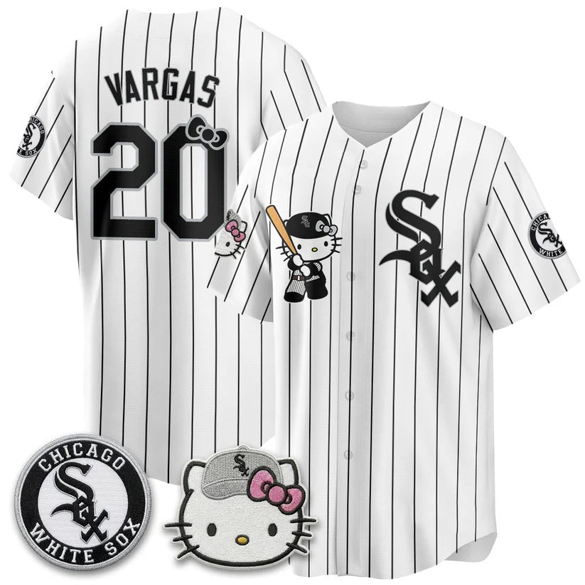 Chicago White Sox #20 Miguel Vargas White Puhics Meow KT Vapor Stitched Jersey