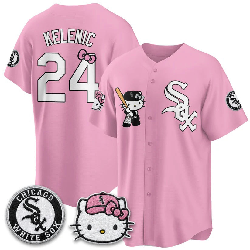 Chicago White Sox #24 Jarred Kelenic Pink Puhics Meow KT Vapor Stitched Jersey