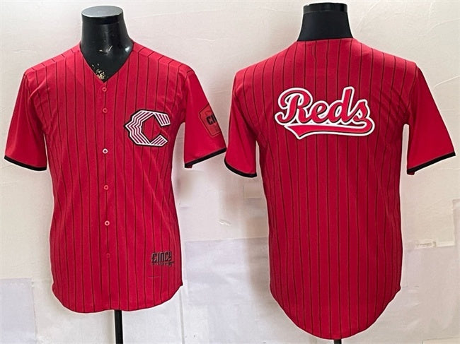 Cincinnati Reds Team Big Logo Red 2026 City Connect Stadium Stitched Jersey